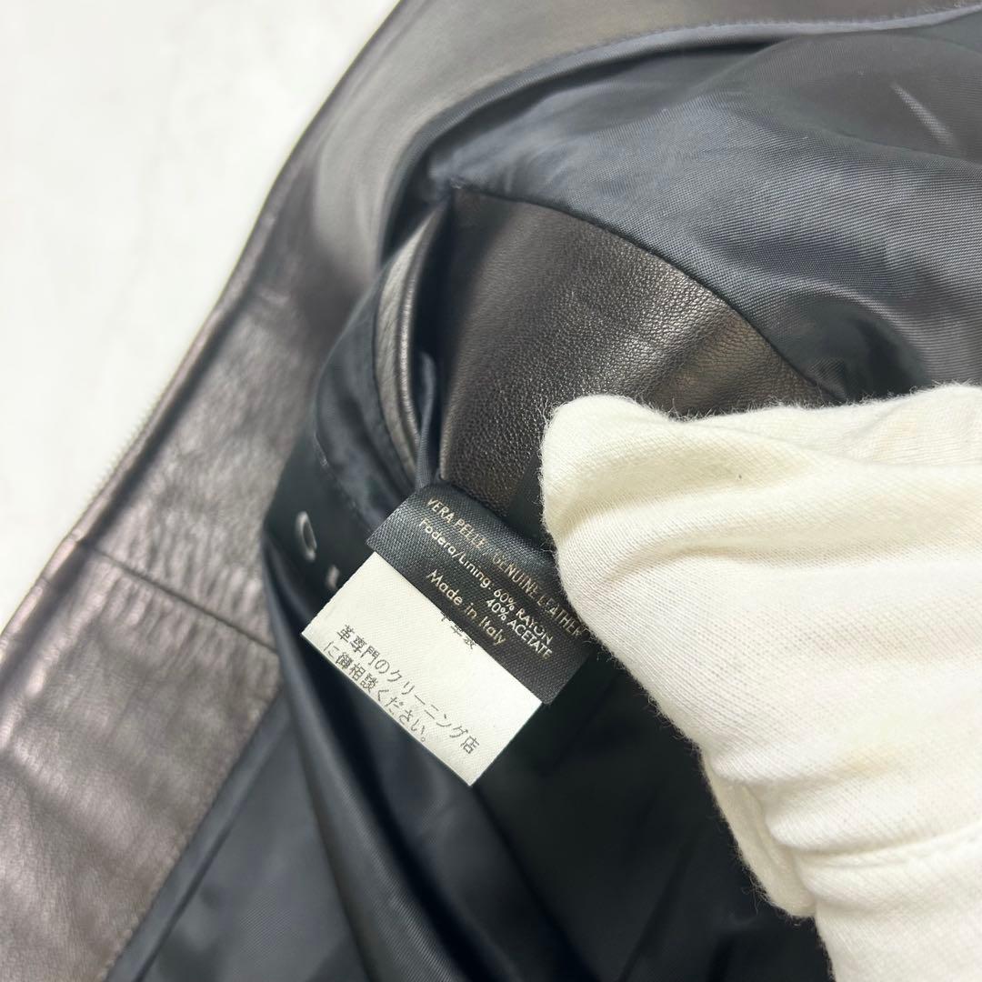 極美品 グッチ シングルライダース カウレザー ジャケット トムフォード期 46