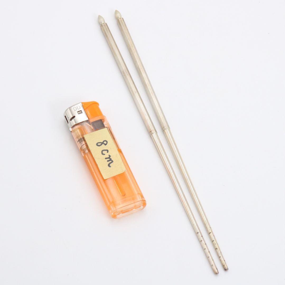 金谷五良三郎造 静和堂 南鐐椎頭八稜火箸 銀製刻印 共箱　C887