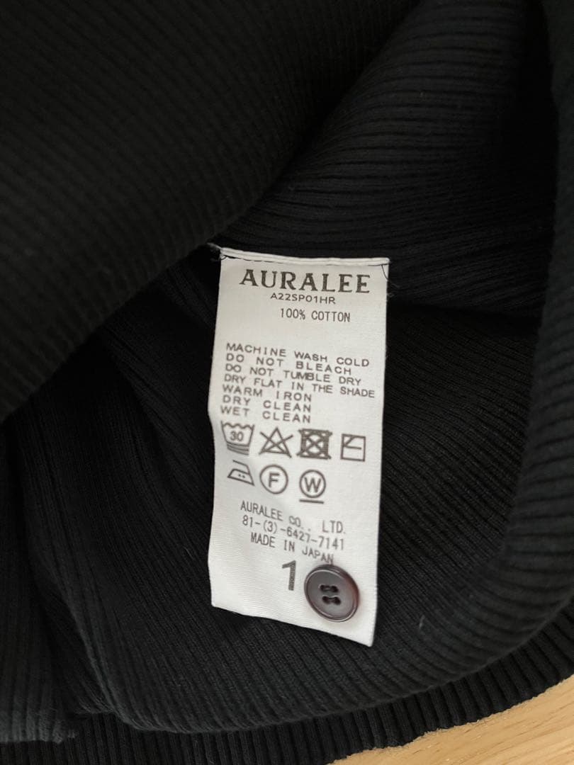 オーラリー　GIZA HIGH GAUGE RIB KNIT POLO ポロ