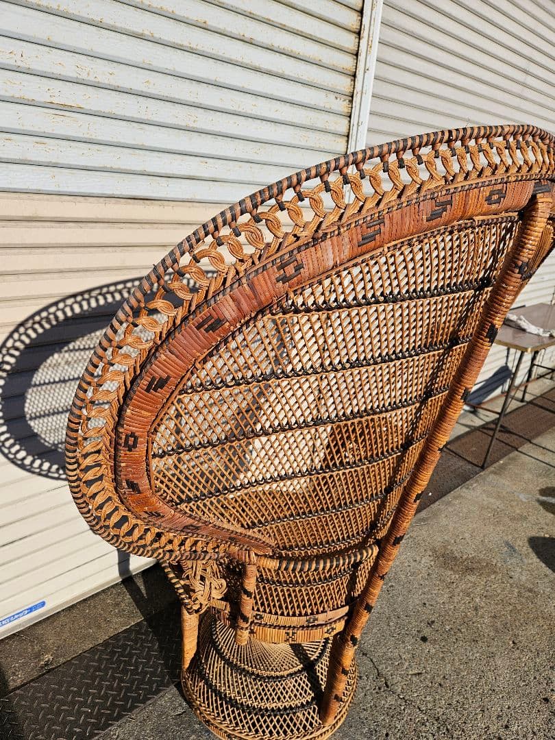 ヴィンテージ エマニュエルチェア ピーコックチェア 椅子 ラタン 編み込み 籐