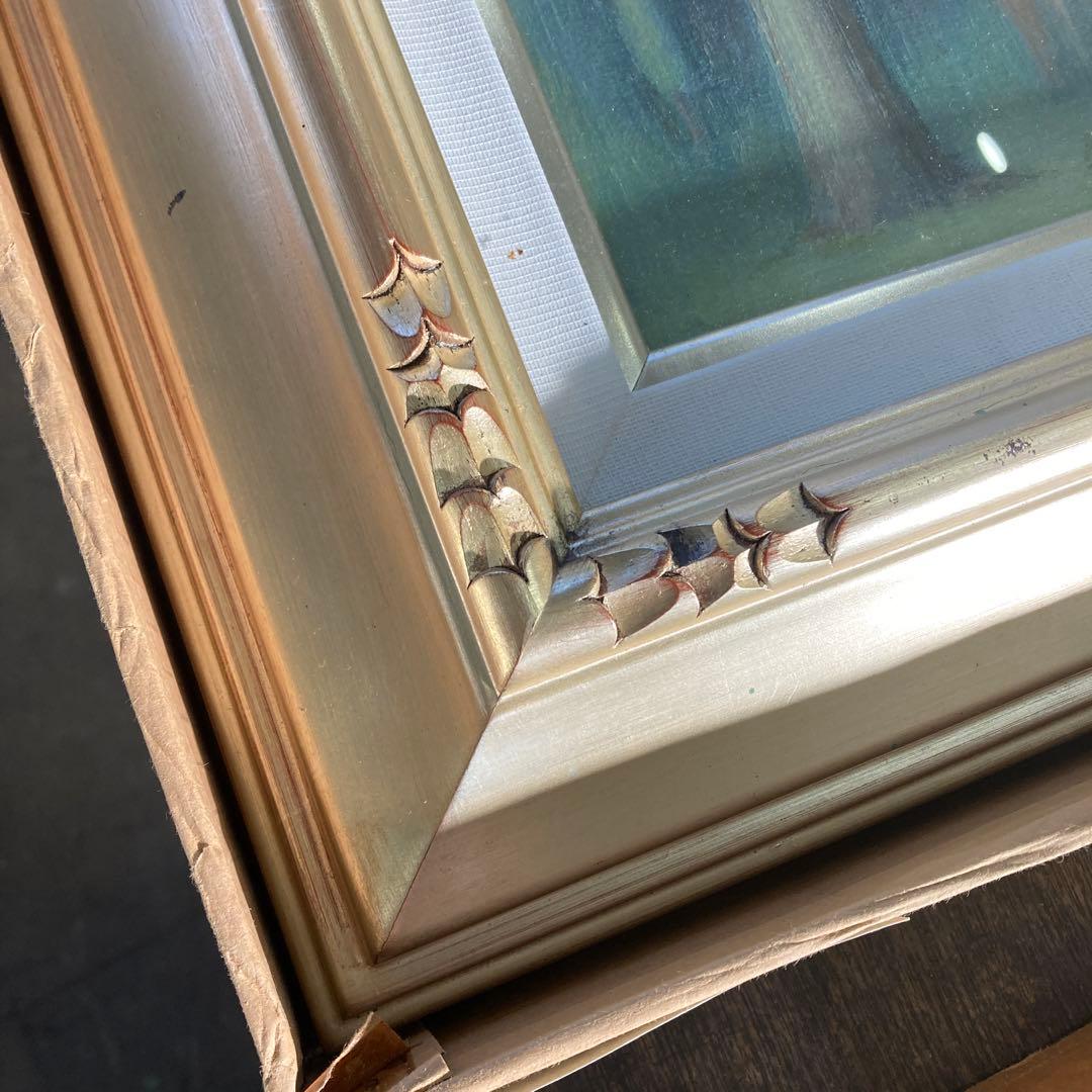 真作 斉藤秀雄 「樹と牛」 油彩画 原画 SM 額装済み 日本現代絵画