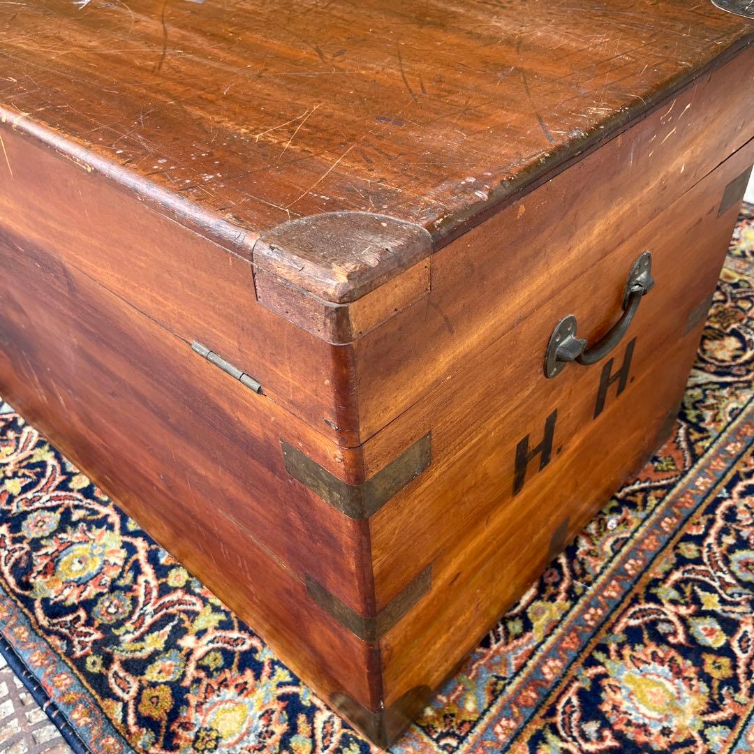英国 アンティーク 木製 大型 トランク チェスト イギリス 100cm パイン