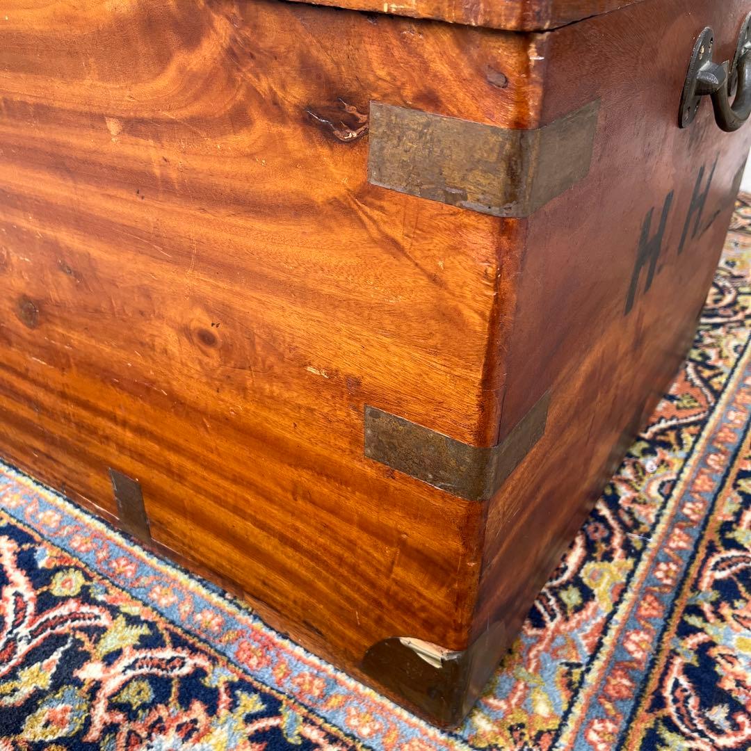 英国 アンティーク 木製 大型 トランク チェスト イギリス 100cm パイン