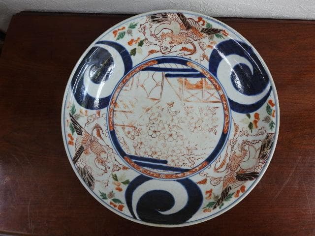 伊万里　赤絵　大皿　江戸時代　M563