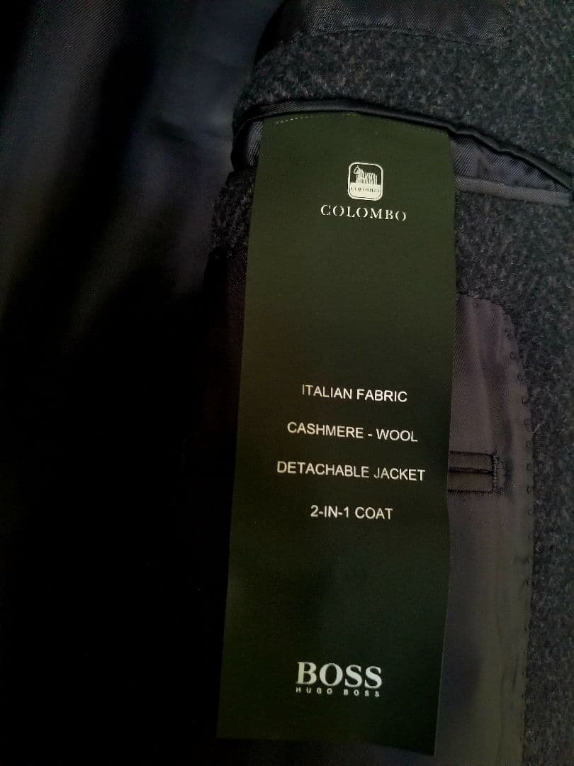 【極美品】ヒューゴボス ウール カシミヤ チェスターコート 本切羽