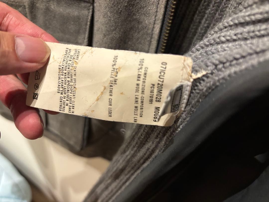 大幅値下げ　美品　ロベルトカバリ　レザー　ニット　ジャケット　Lサイズ