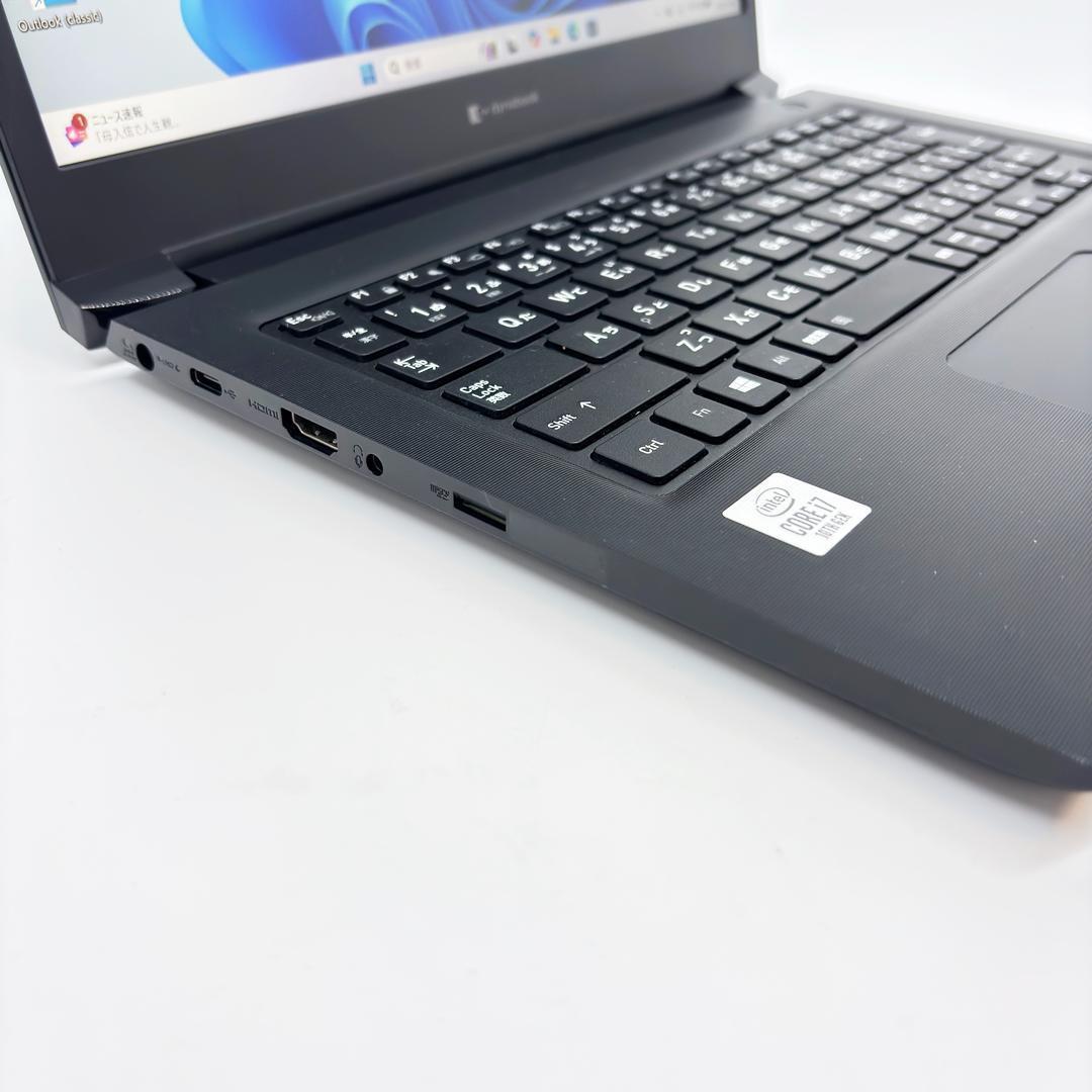 ノートパソコン 10世代Corei7 オフィス SSD メモリ16G Win11
