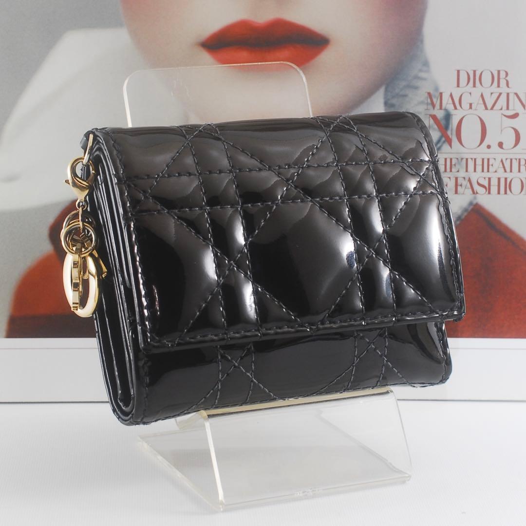 ＊Lady Dior＊ディオール＊エナメル＊ロータスウォレット＊カナージュ
