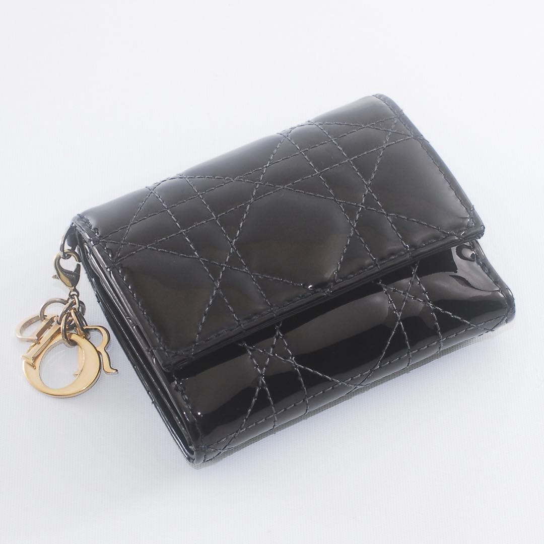＊Lady Dior＊ディオール＊エナメル＊ロータスウォレット＊カナージュ