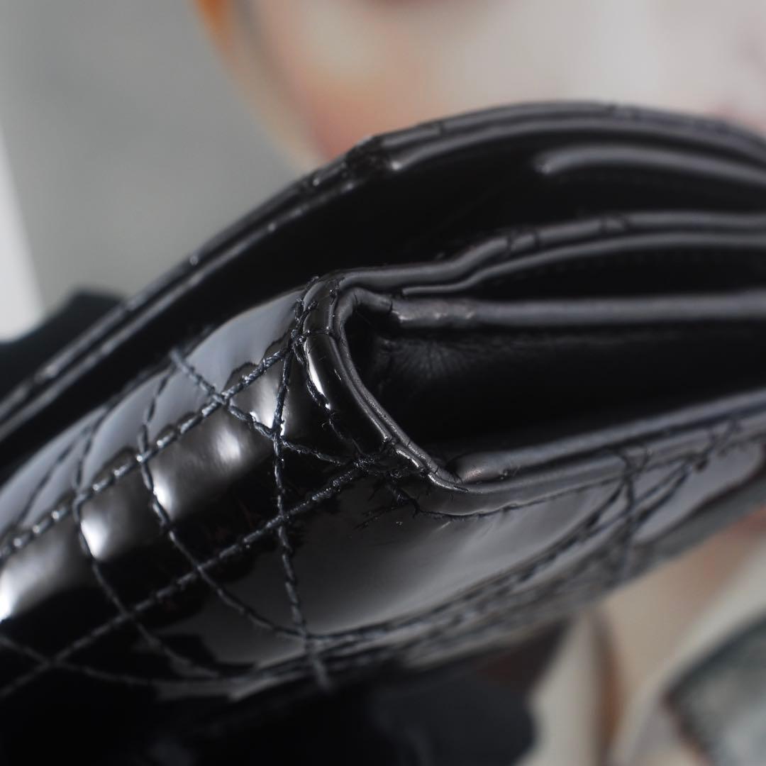 ＊Lady Dior＊ディオール＊エナメル＊ロータスウォレット＊カナージュ