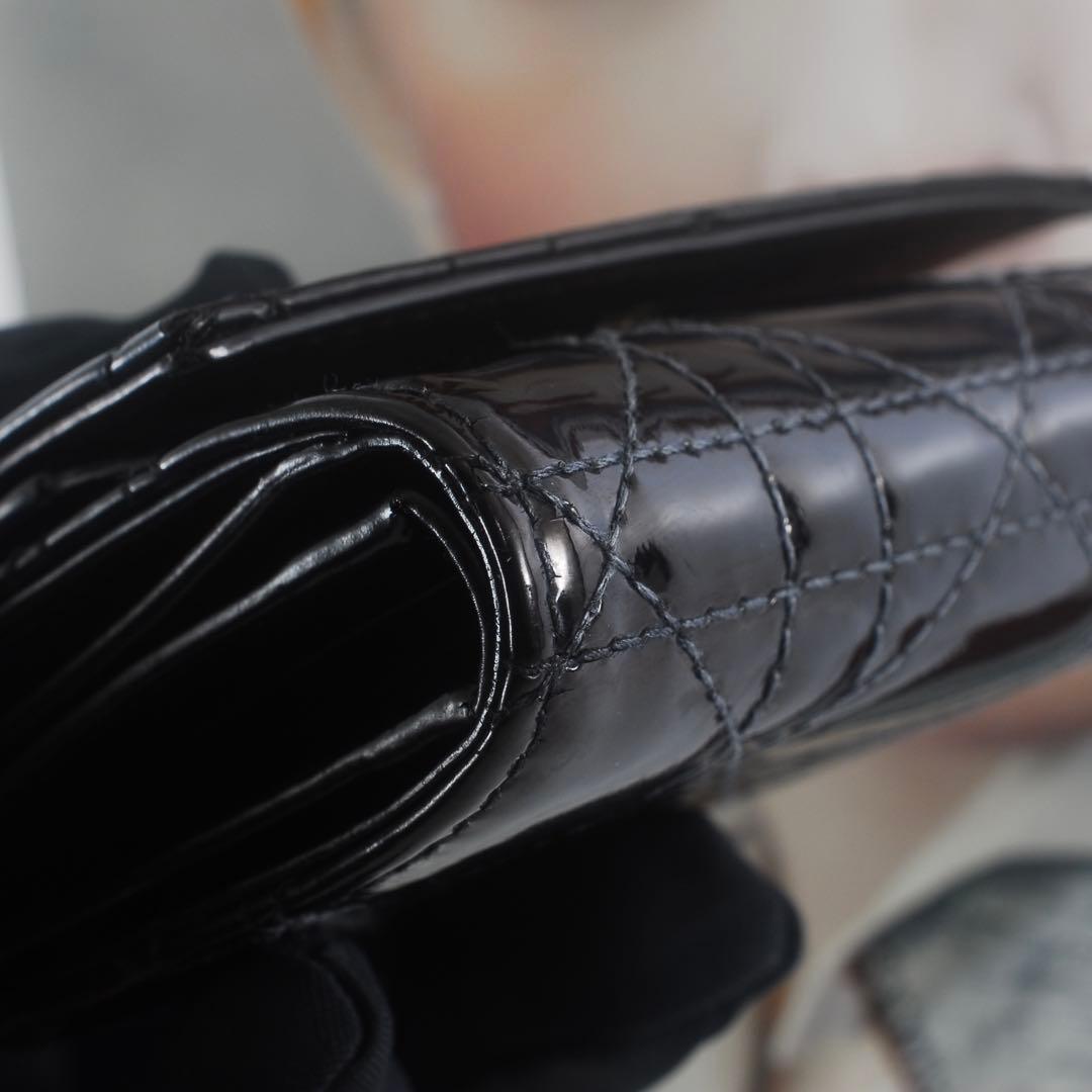 ＊Lady Dior＊ディオール＊エナメル＊ロータスウォレット＊カナージュ