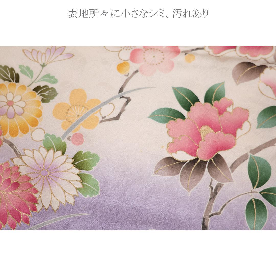 okapi◆ 振袖6点セット ◆170.5cmフルセット正絹白系Ud05