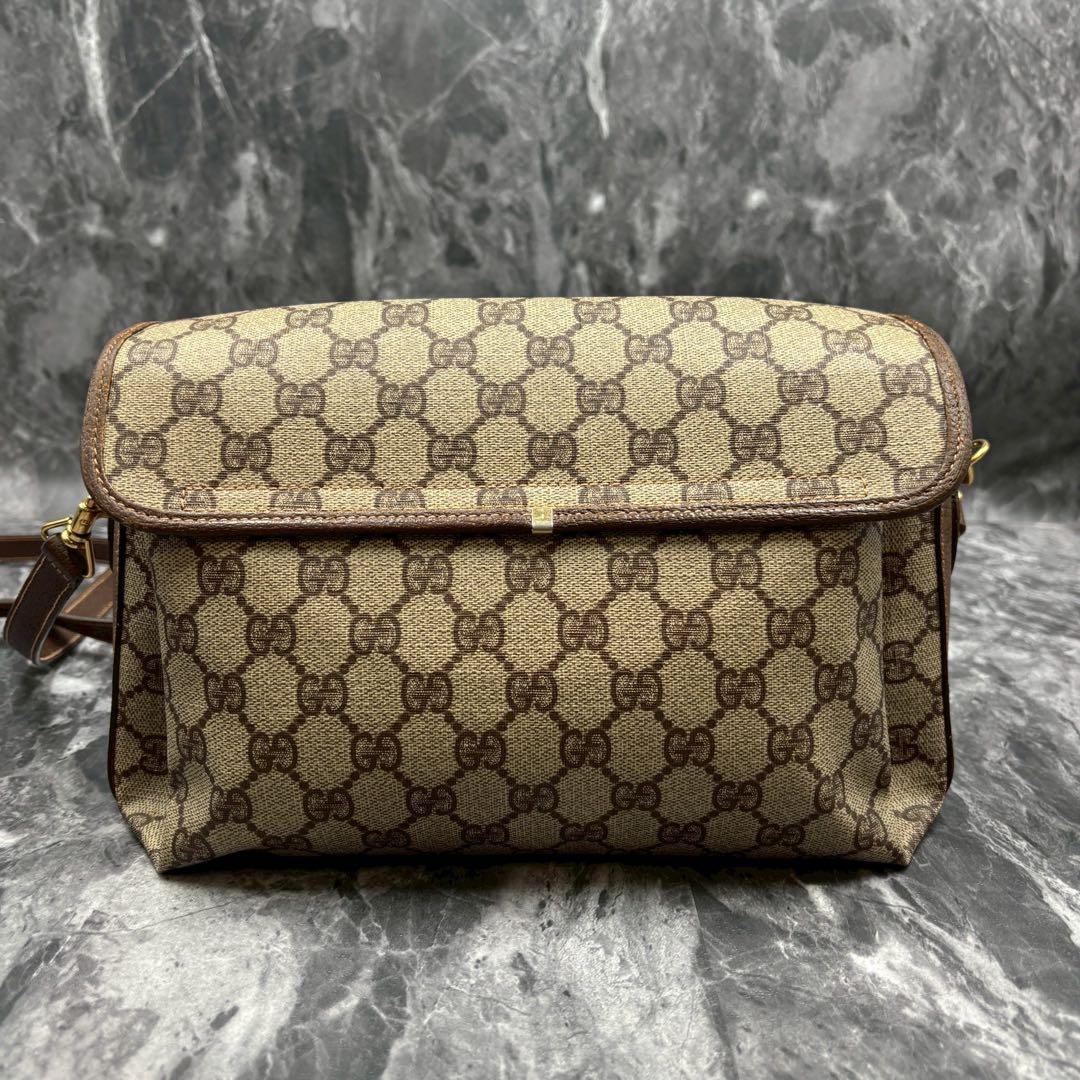 ✨美品✨GUCCI GG ショルダーバッグ ベージュ ブラウン ロゴ 金具