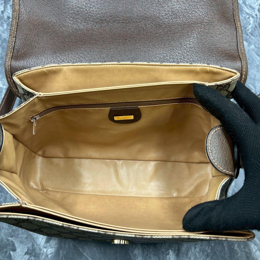 ✨美品✨GUCCI GG ショルダーバッグ ベージュ ブラウン ロゴ 金具