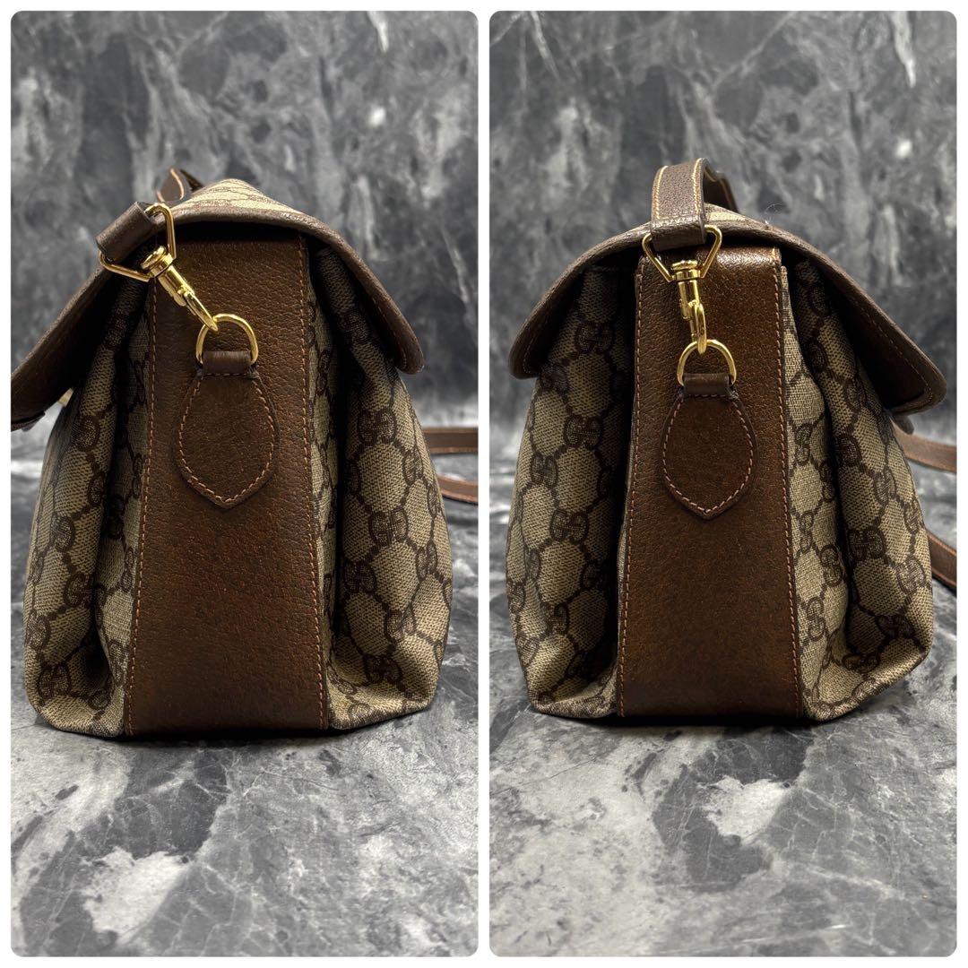 ✨美品✨GUCCI GG ショルダーバッグ ベージュ ブラウン ロゴ 金具