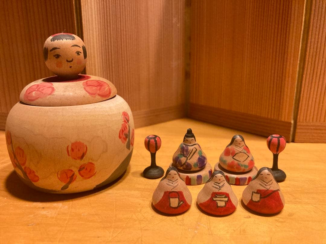 伝統こけし津軽系　今晃工人作　雛人形セット
