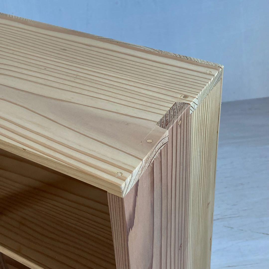 古い木製 オープンラック 鉄脚 木製棚 展示棚