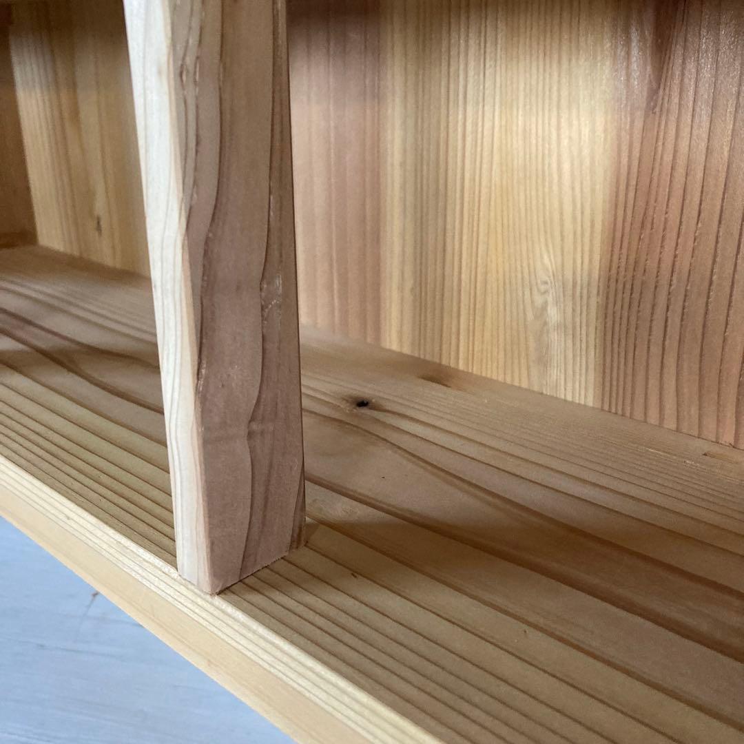 古い木製 オープンラック 鉄脚 木製棚 展示棚