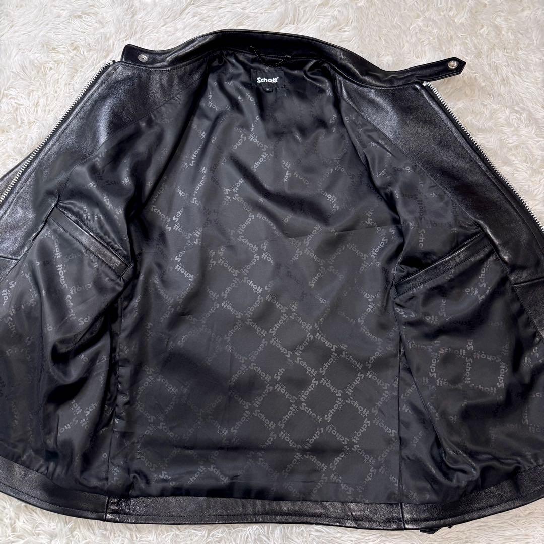 極美品/XL✨Schott ライダースジャケット シングル　羊革　黒