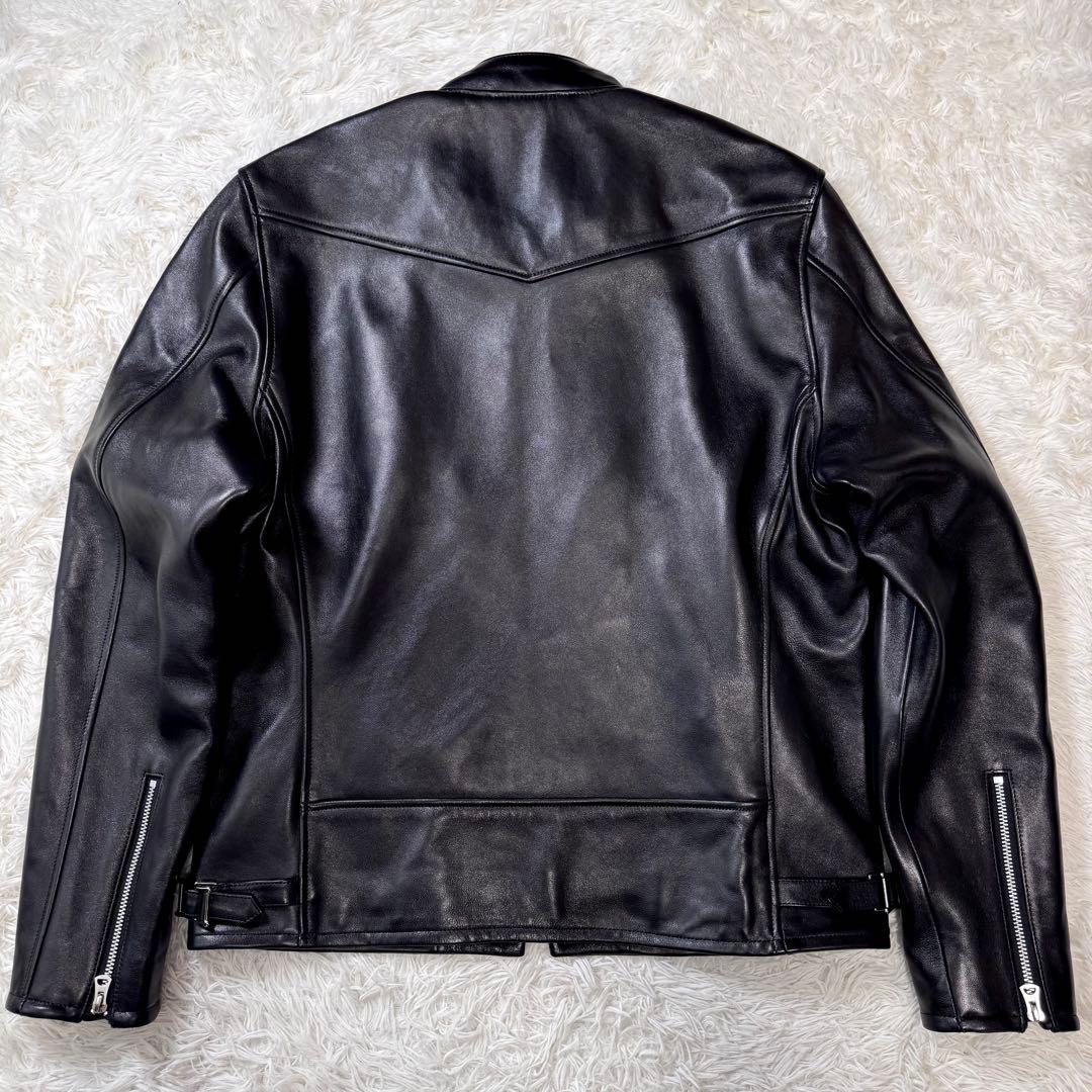 極美品/XL✨Schott ライダースジャケット シングル　羊革　黒