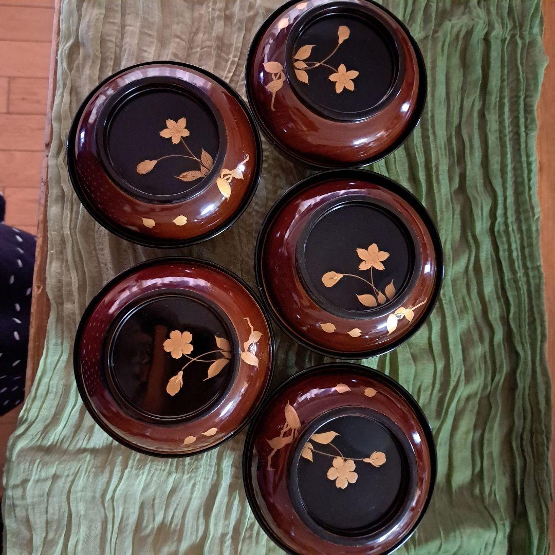 輪島塗　お椀5脚セット