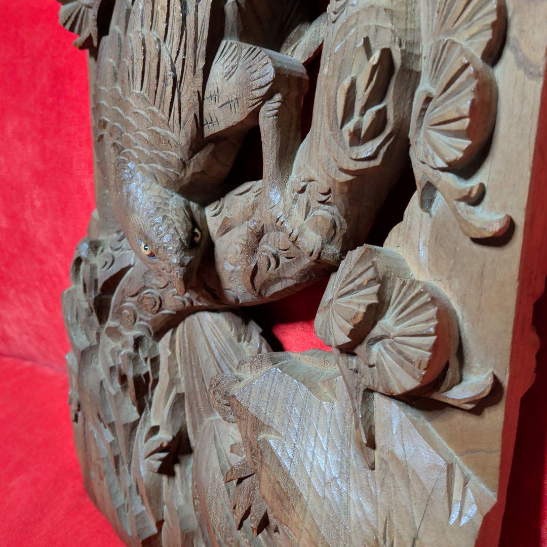 木彫り　彫刻　欄間　鷹　鳥　和柄　置物　だんじり　山車