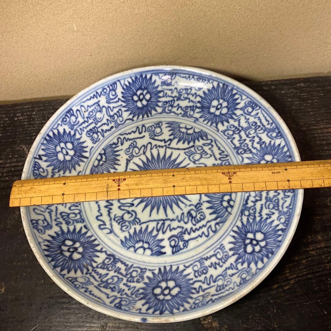 中国古玩　清朝染付皿