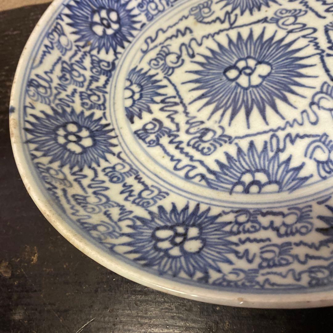 中国古玩　清朝染付皿