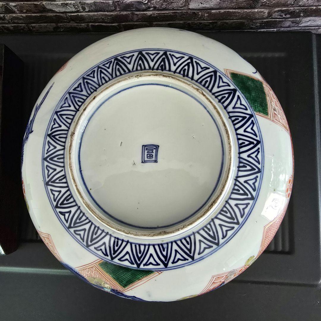 【骨董品】【アンティーク】 【古伊万里】【有田焼】 有田焼飾り大皿 飾り棚付