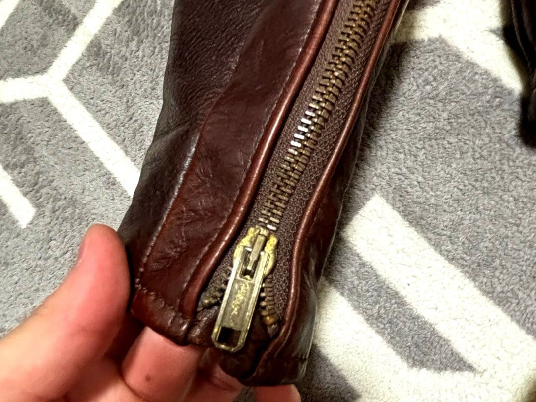 Schott 襟付きシングルライダース 642 ダークブラウン