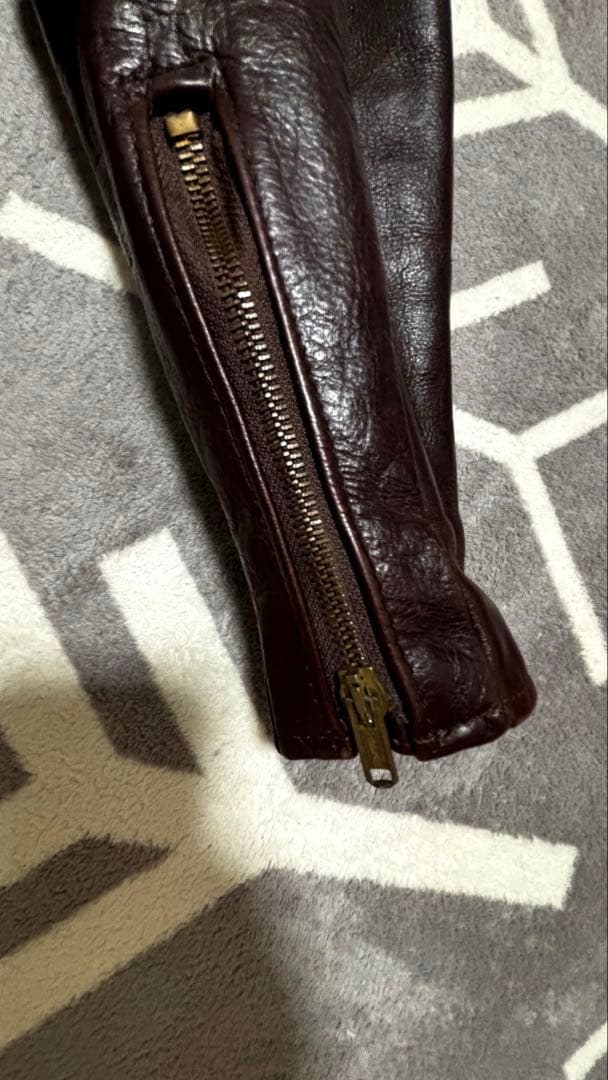 Schott 襟付きシングルライダース 642 ダークブラウン