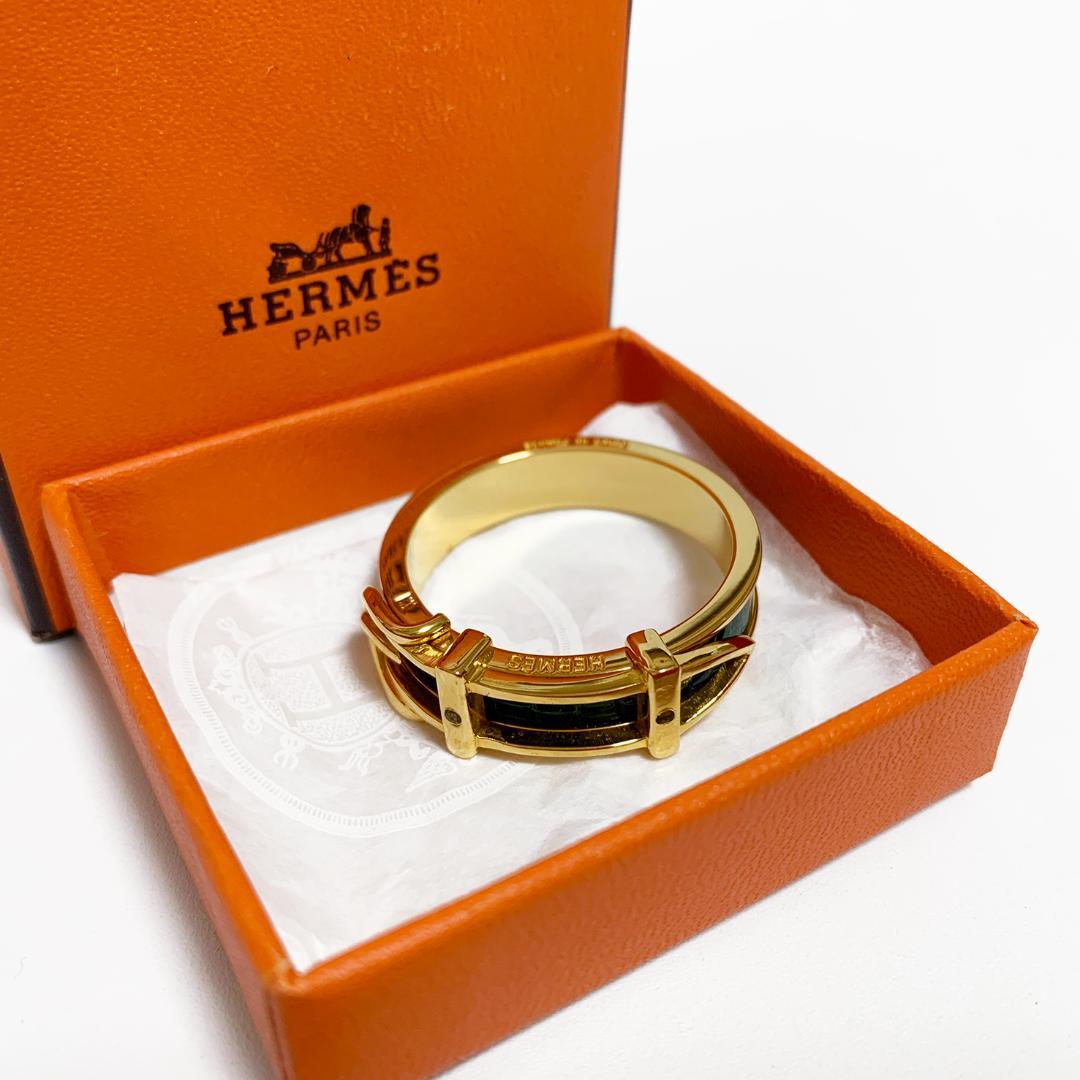 【極美品】HERMES エルメス サンチュール スカーフリング ゴールド