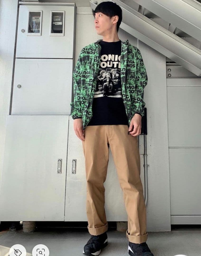 ☆美品☆人気コラボ♪【SONIC YOUTH❗】総柄❕フーデッドブルゾン