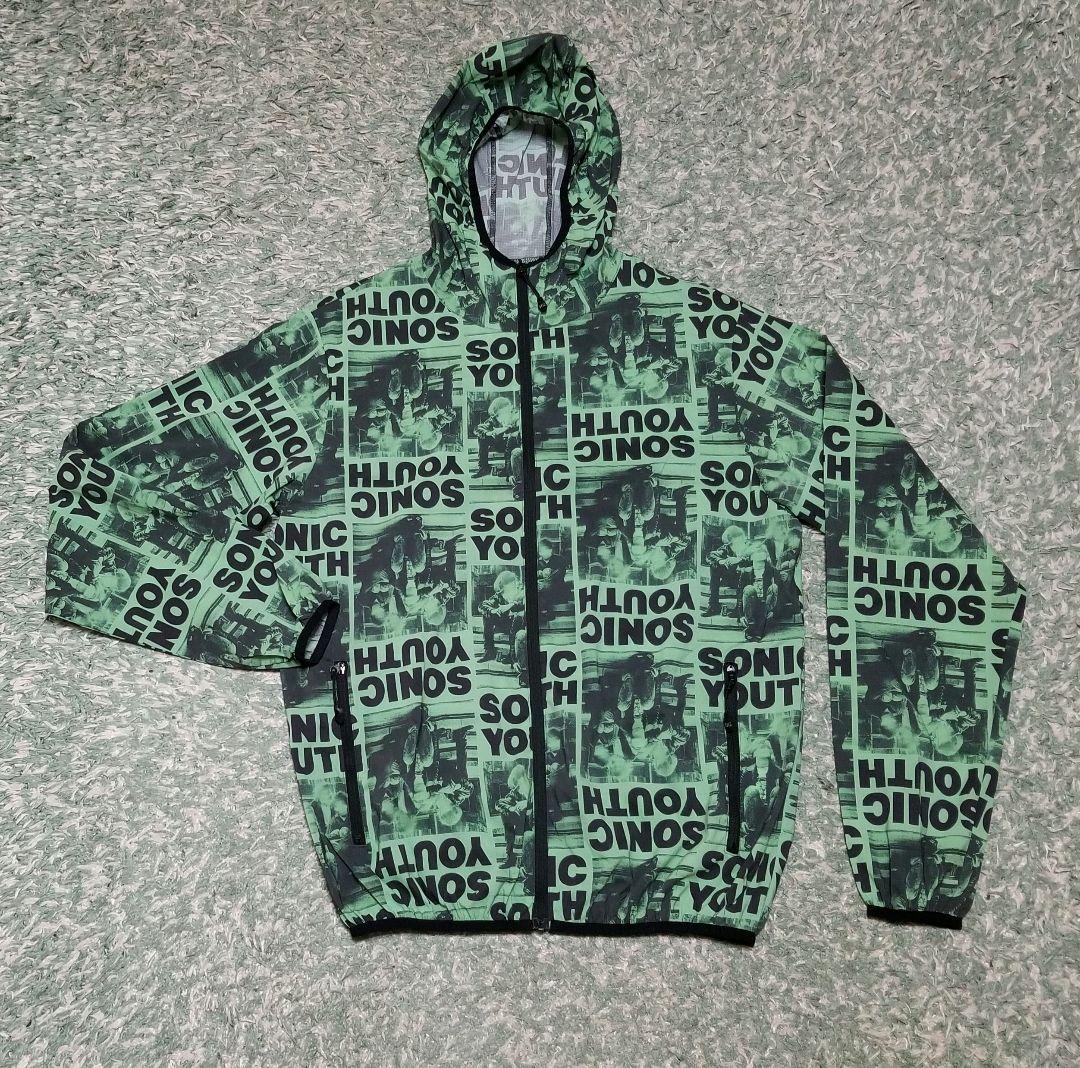 ☆美品☆人気コラボ♪【SONIC YOUTH❗】総柄❕フーデッドブルゾン