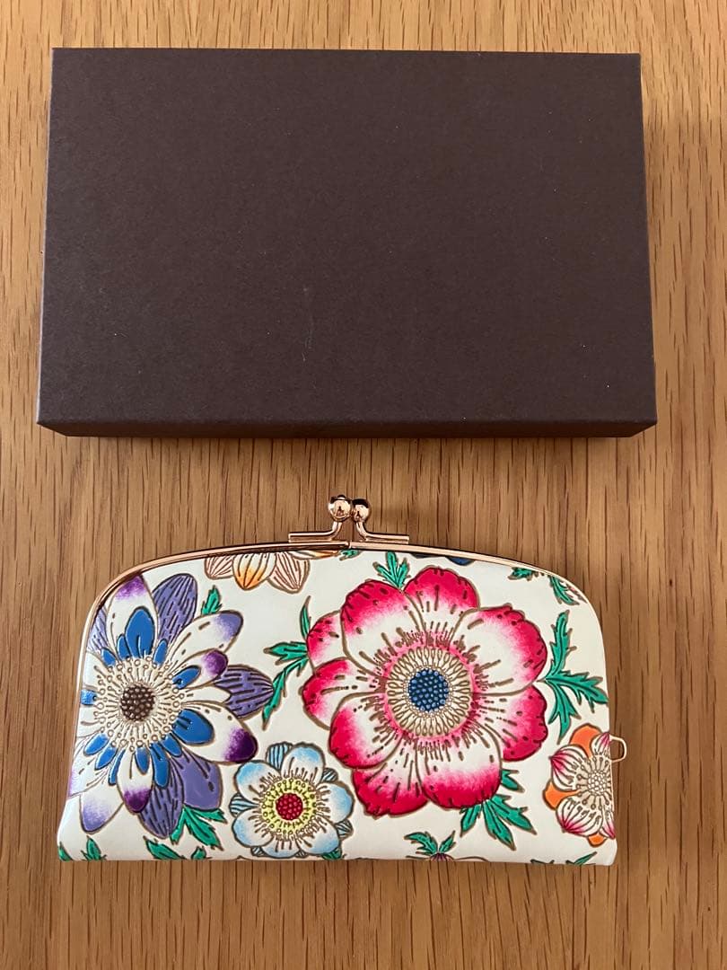 文庫屋大関　天溝がま口　アネモネ　ほぼ新品　箱あり