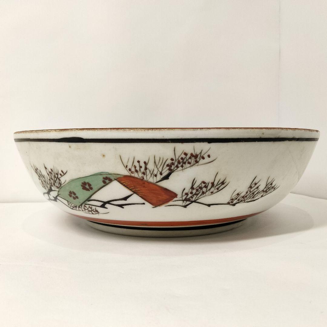 Y324-1 九谷造 人物画 大鉢 明治初期 直径24.2cm　II