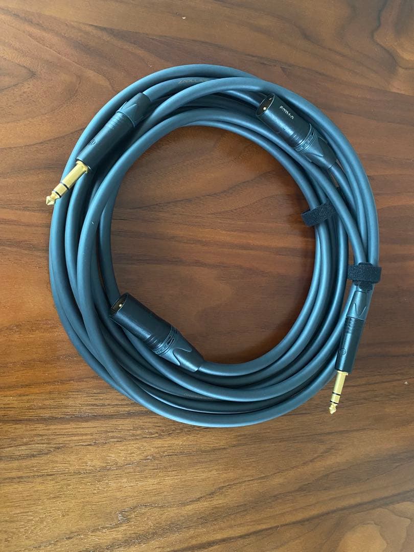 ZAOLLA XLR（オス）-TRSフォンケーブル ペア　3m 純銀