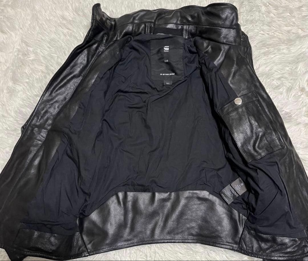 G-STAR RAW シングルライダースジャケット　レザージャケット　牛革　黒