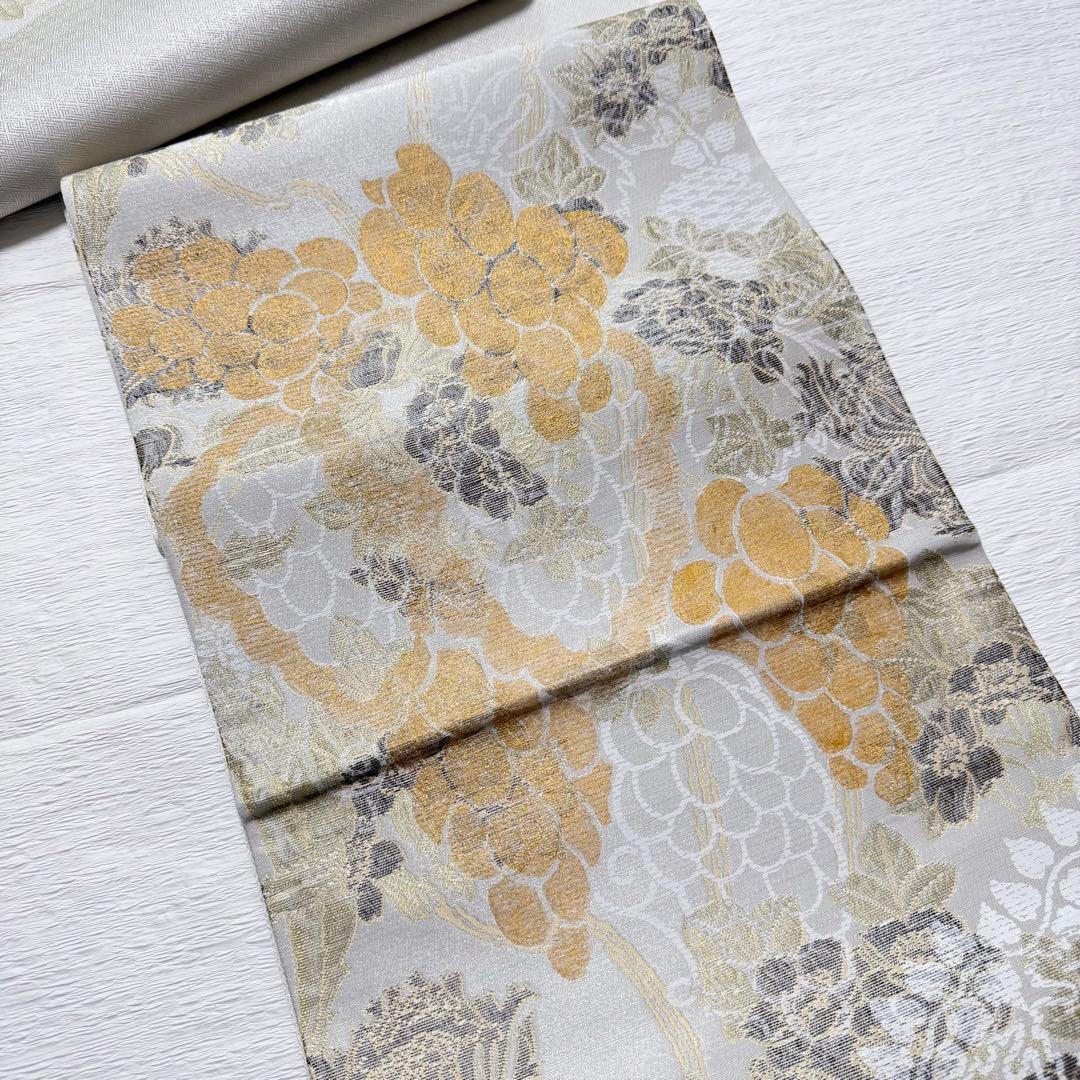 m-53 染色の名門 しょうざん謹製 葡萄 六通 袋帯 正絹 新品未使用