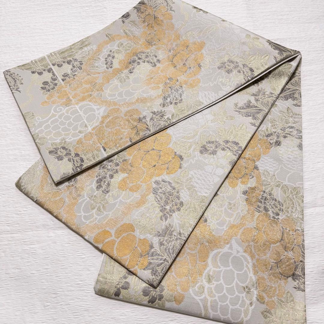 m-53 染色の名門 しょうざん謹製 葡萄 六通 袋帯 正絹 新品未使用