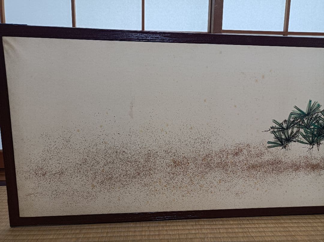 古画 柴田是真筆 円山四条派 帝室技芸員 老松図風呂先屏風 桐屏風箱入