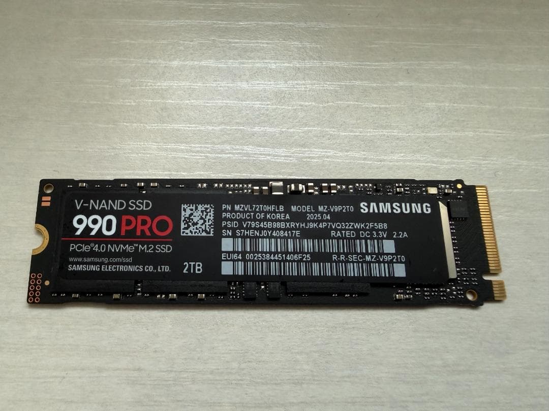Samsung 990 PRO／2TB／NVMe／SSD