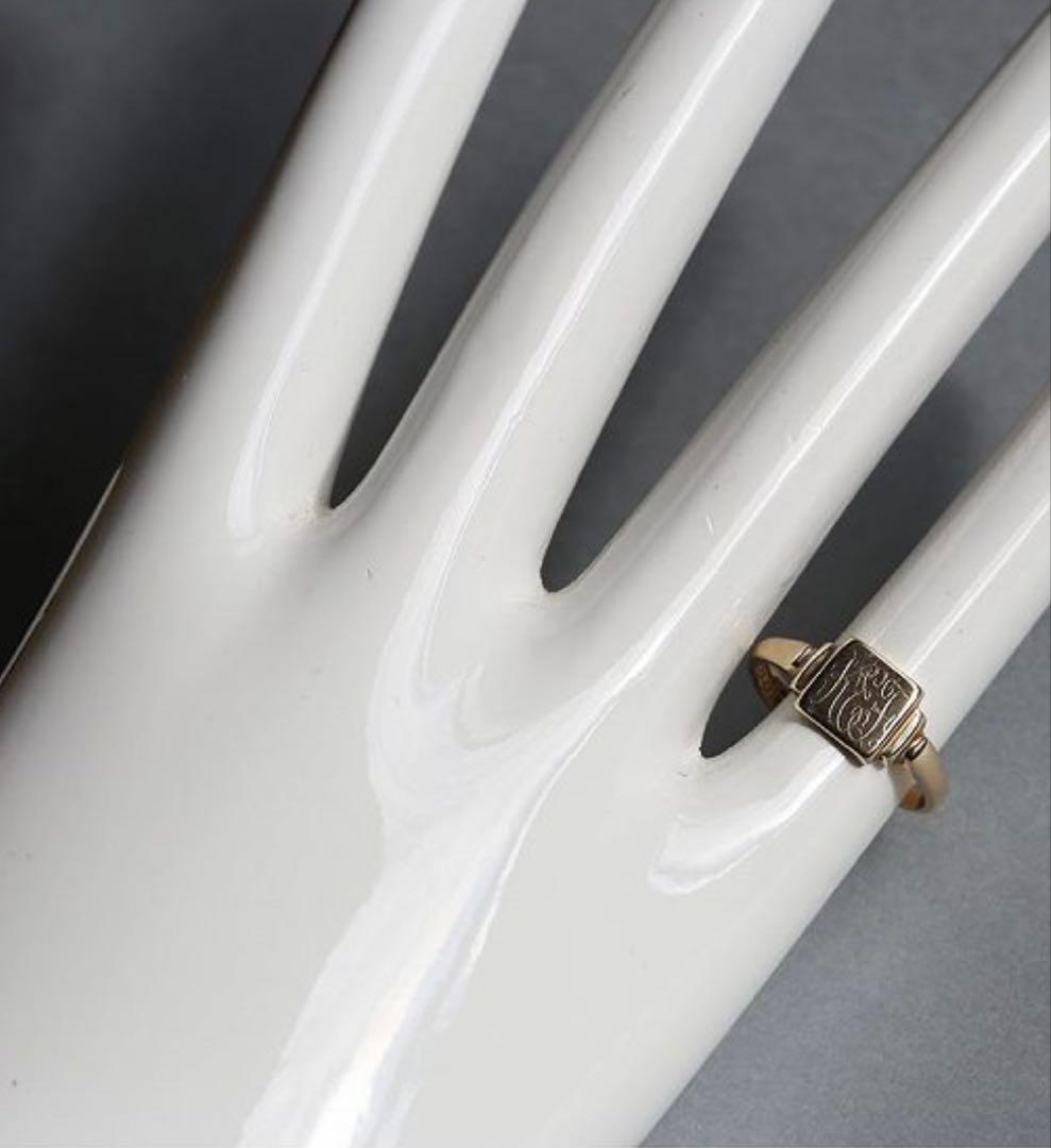 英国ビンテージ 50’s スクエア9CT シグネットリング