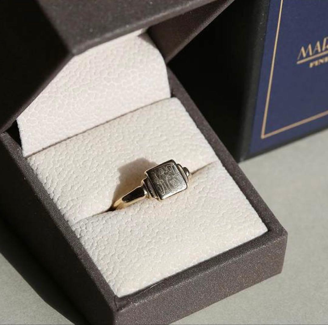 英国ビンテージ 50’s スクエア9CT シグネットリング