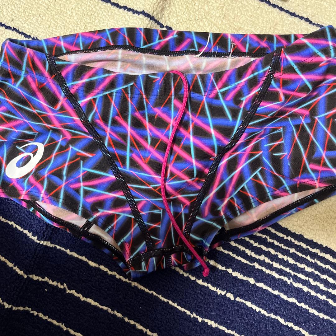 Mizuno 競泳水着 青/ピンク グラフィックデザイン