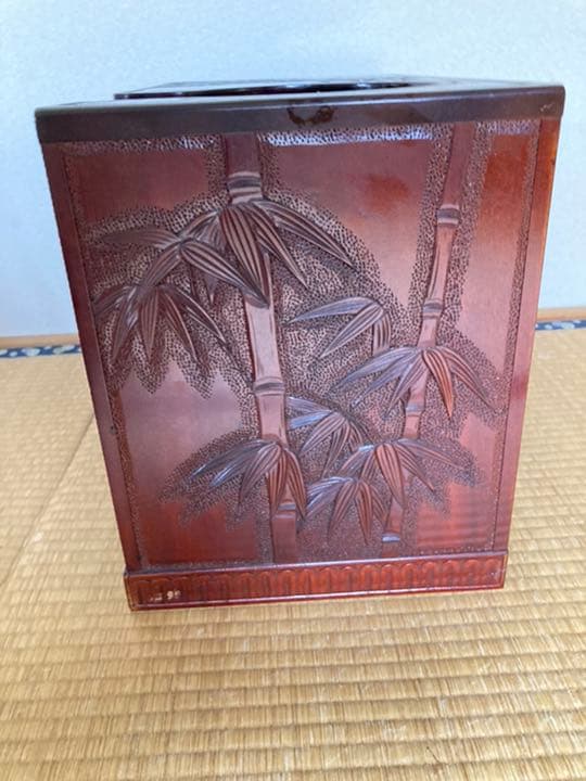 ★日光彫★ 木彫り 民芸品 ポット台 アンティーク