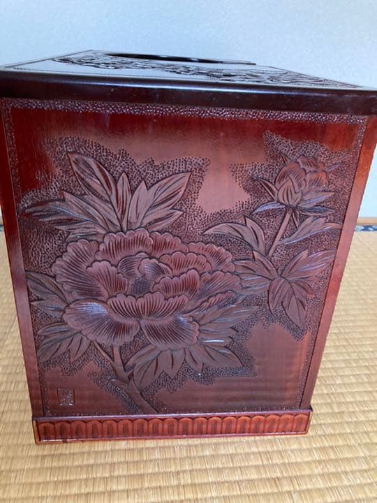 ★日光彫★ 木彫り 民芸品 ポット台 アンティーク