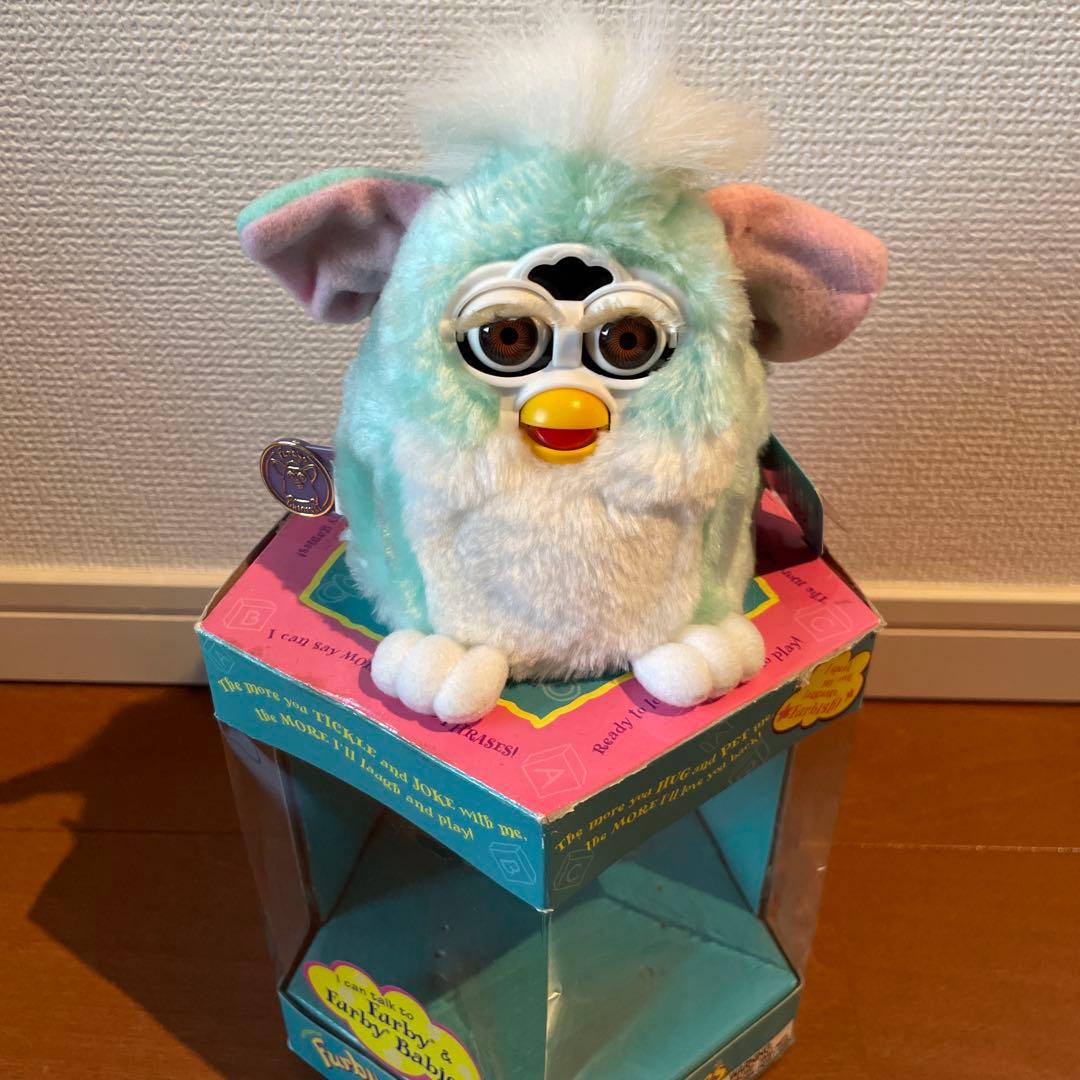 超希少　英語版　ファービーベイビー　水色　動作確認済