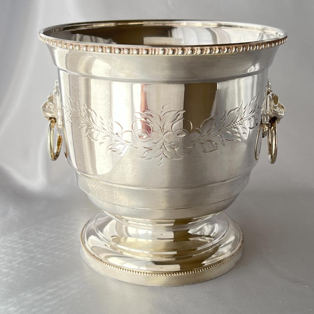 【英国】 ライオンのアイスバスケット / アイストング【シルバープレート】