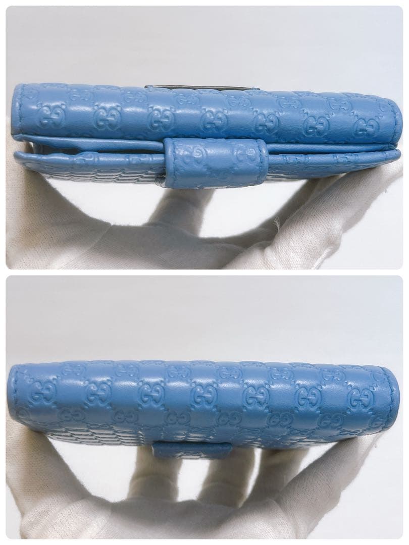 極美品✨レアカラー✨GUCCI グッチ 二つ折り財布 マイクロシマ GG レザー